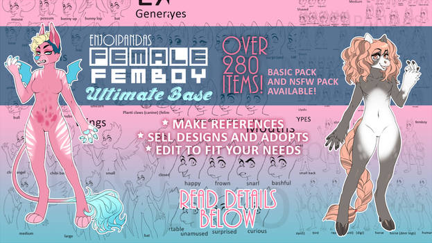 FEMALE + FEMBOY BASE PACK (plus humans)