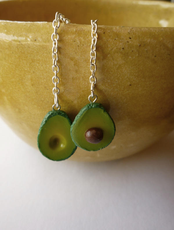 Avocado Polymer Clay Earrings ~ For sale!