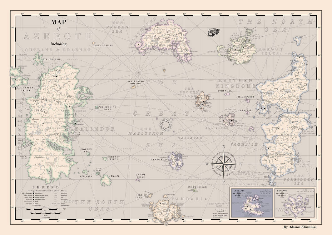 Updated Map of Azeroth by Klimantas on DeviantArt