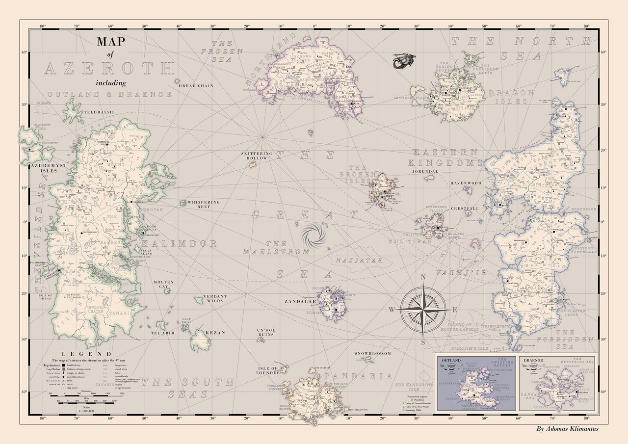 Updated Map of Azeroth by Klimantas on DeviantArt