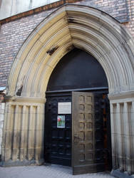 A gothic entrance to the church