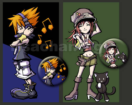 WEWY: Neku + Shiki pins