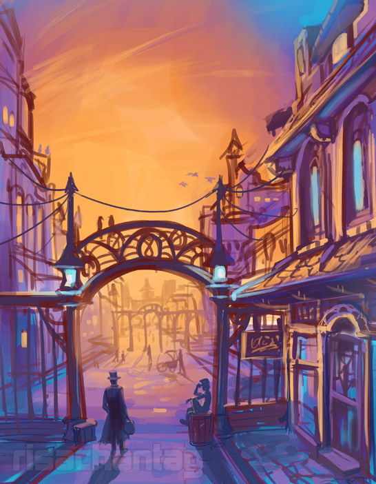 Original: Town Scene by Risachantag