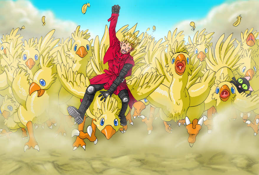 Vash the Stampede. Literally.