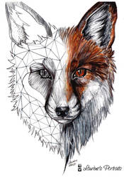 Half geometric, half realistic fox