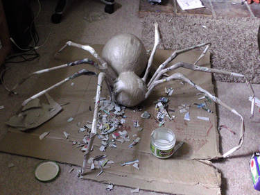 Papier mache spider wip