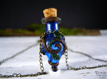 Blue potion cork bottle necklace by Ilvirin
