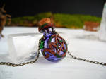 Violet witch potion bottle necklace with pentacle by Ilvirin