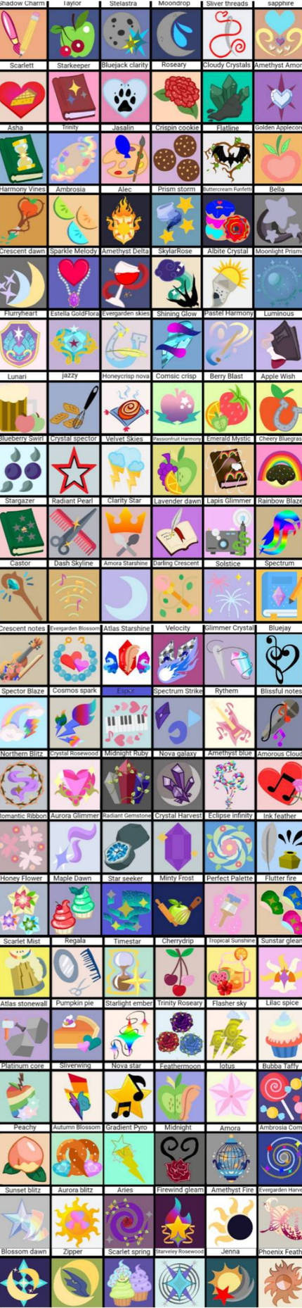 Full cutiemark sheet for my mlp x ocs au