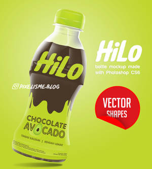 Hilo Bottle Mockup - Photoshop vector shape