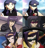 Misato Katsuragi/Motoko Kusanagi/Faye Valentine