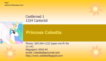 Celestia's business card