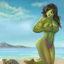 She-Hulk at the Beach