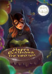 Happy Birthday OmniJerBear - Batgirl and Supergirl by DidiLuneStudio