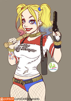 Harley Quin Fanart WIP Commission