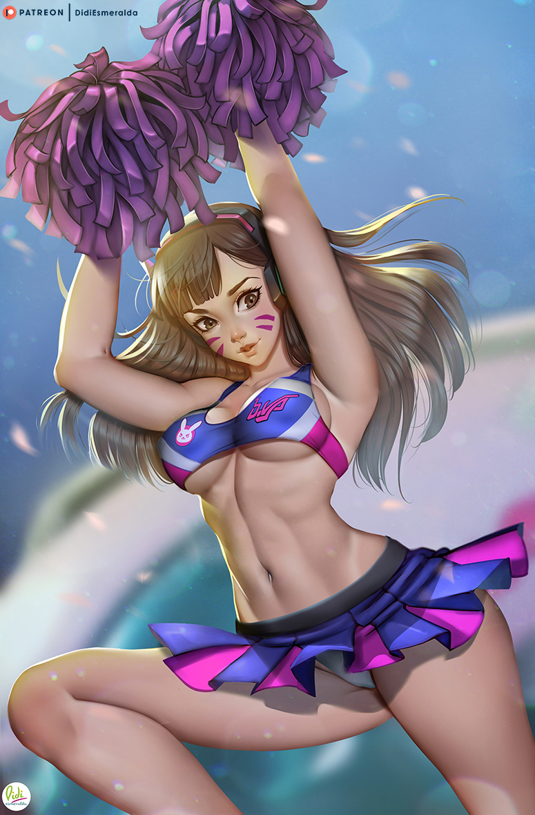 Dva Cheerleader Overwatch Fanart