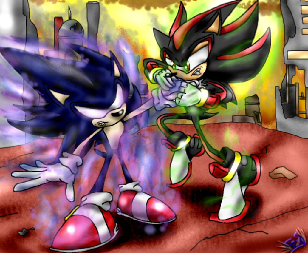 Dark Sonic - Drawing  Sonic fan art, Sonic, Sonic and shadow