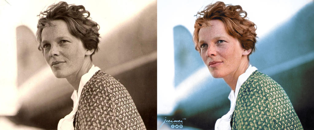 Amelia Mary Earhart - colorized by jecinci by jecinci on DeviantArt