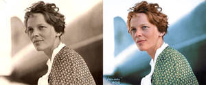Amelia Mary Earhart - colorized by jecinci