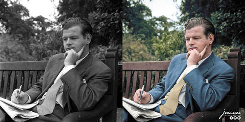 Benny Hill - Alfred Hawthorne Hill - colorized by 