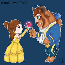 Beauty and the Beast (Commission) by Meloewe