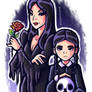 Morticia and Wednesdey Addams