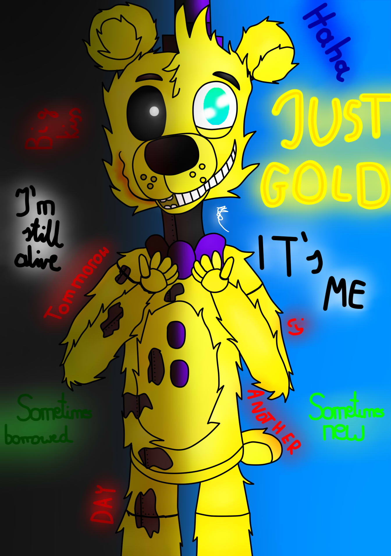 Fredbear/Golden Freddy (FNAF) by Anusiova on DeviantArt