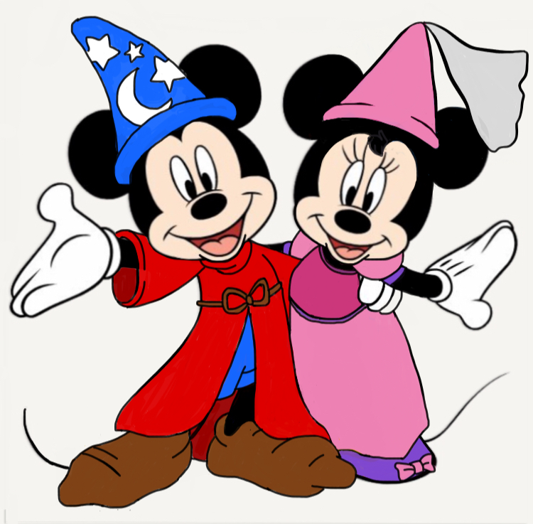 Sorcerer Mickey and Princess Minnie by calmoose415 on DeviantArt