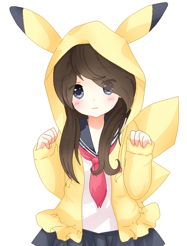 Anime Girl Pikachu Hoodie.