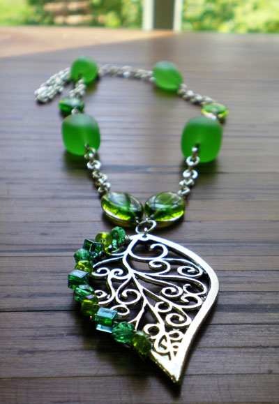 Wrought in Green Necklace