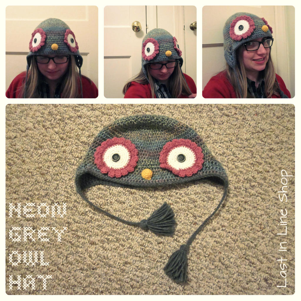 Neon Grey Owl Hat