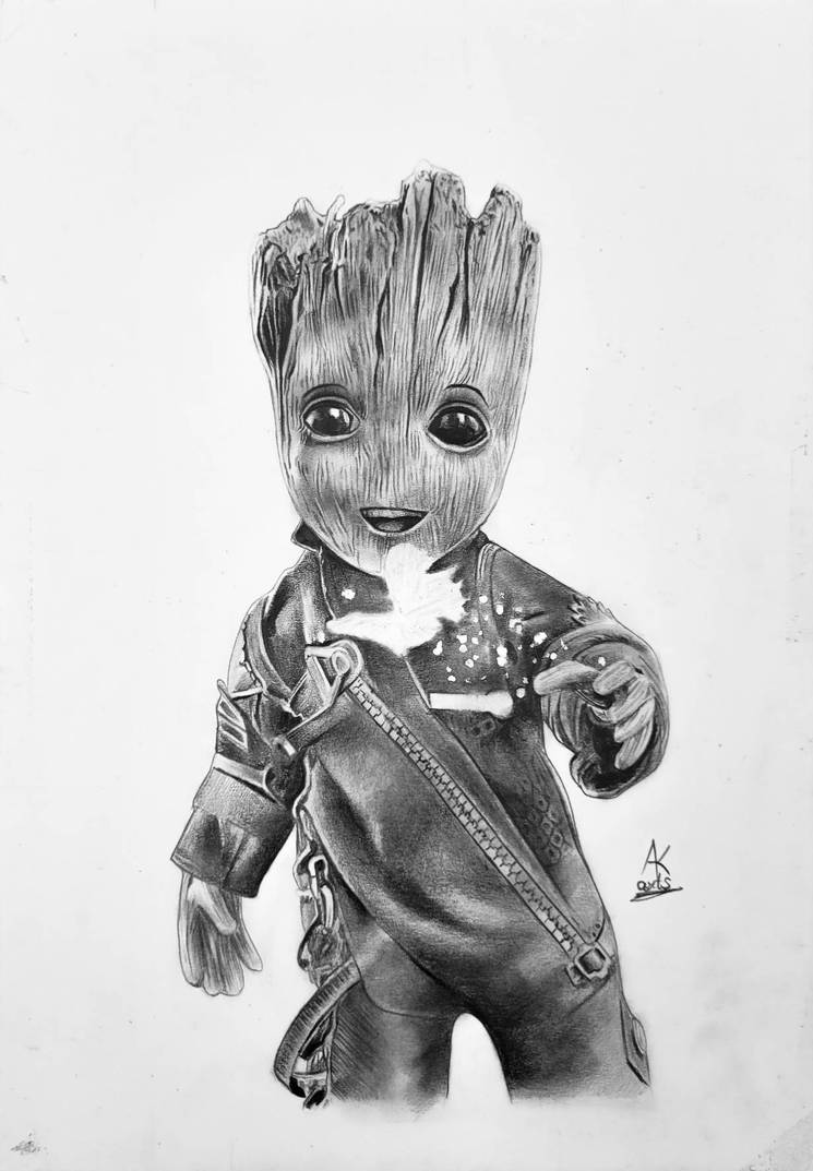 Groot Drawin Guardian of the Pencil Realistic sketch of GROOT by arpitkshirsagar on ...