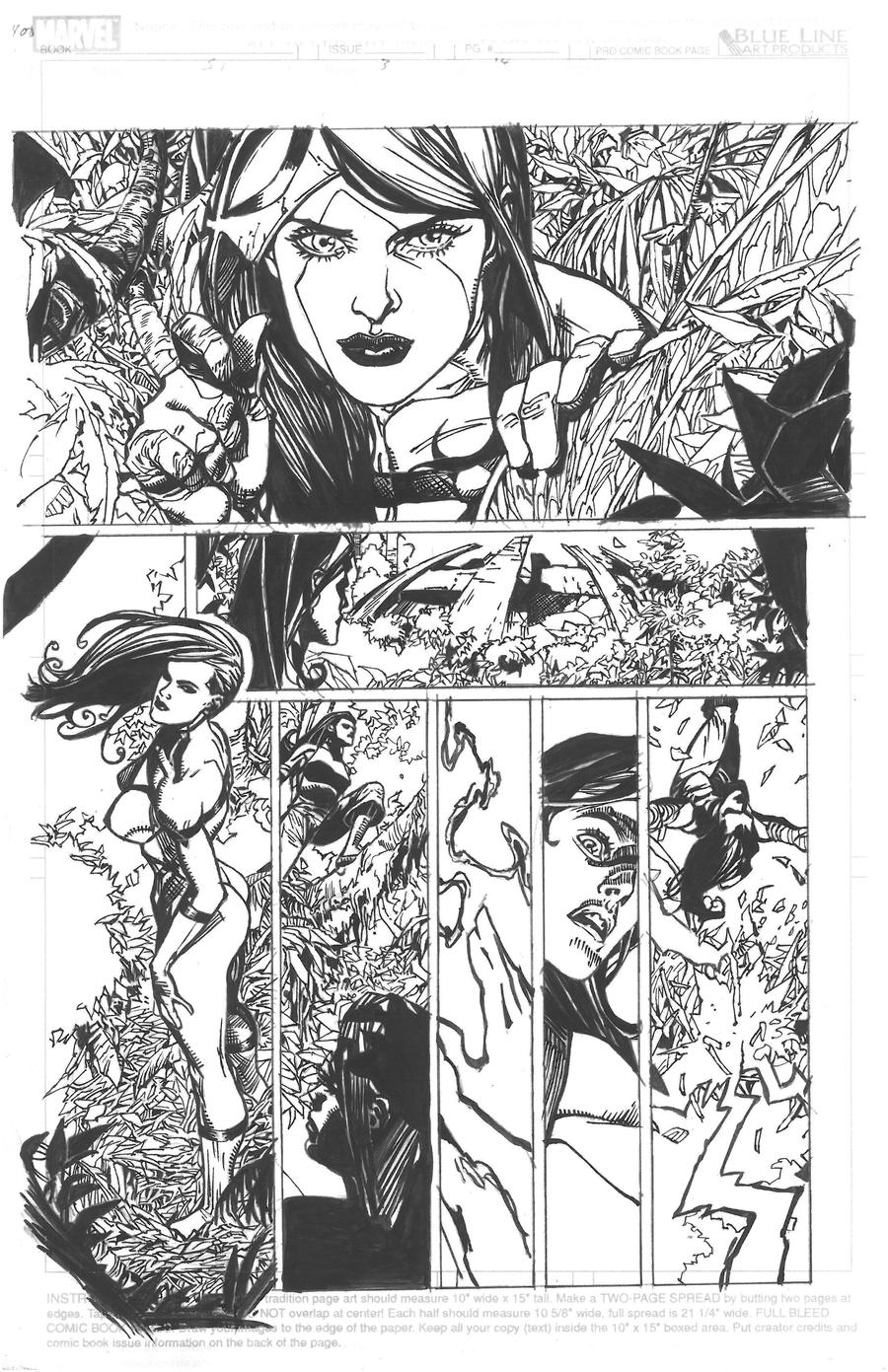New Avengers pages, pencils Yu, Inks by Curiel