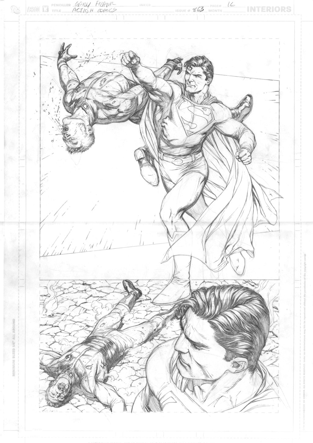 Action Comics 863 pg16 pencils by Gay Frank