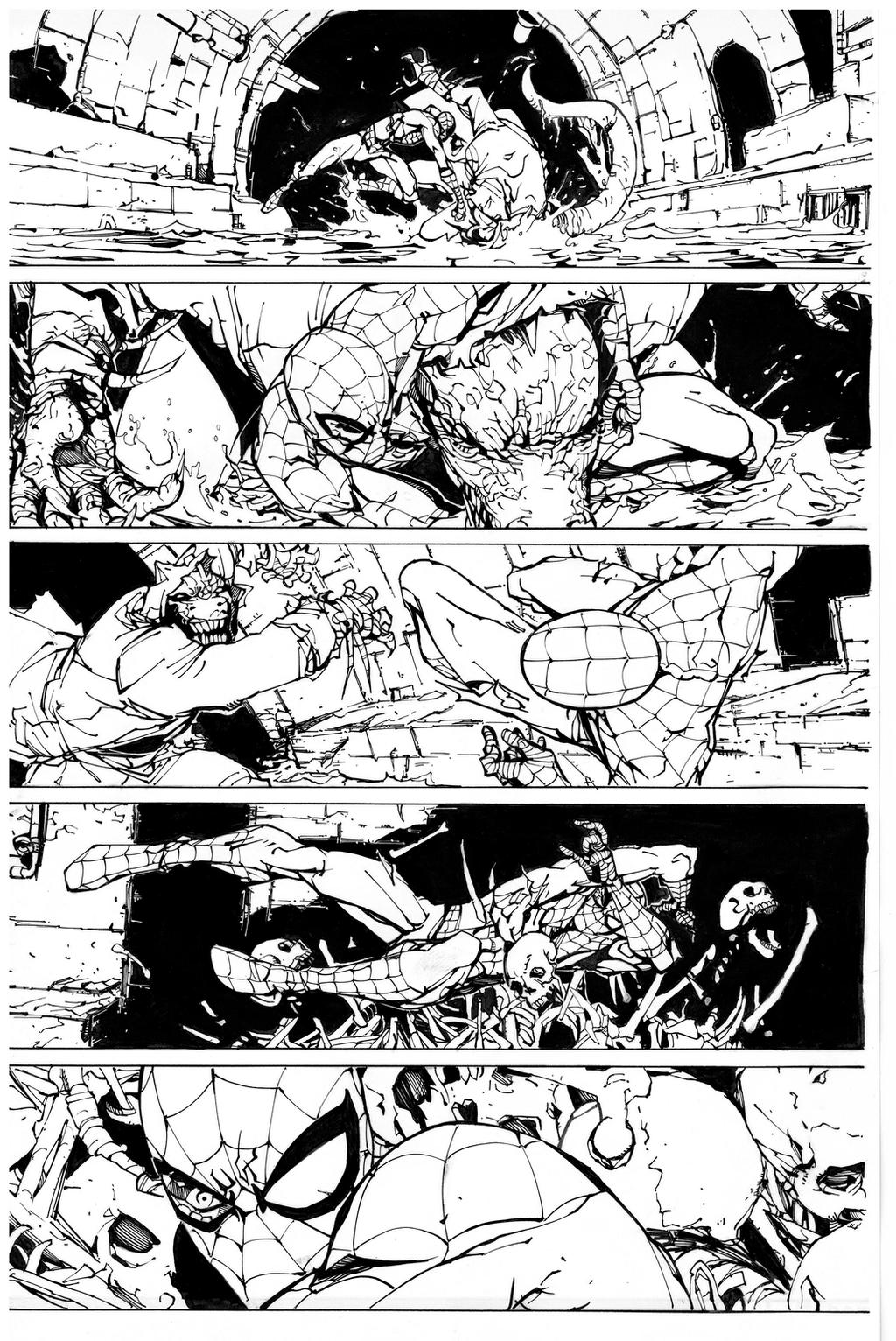 Spiderman p 2 pencils by Camuncoli, inks by Curiel