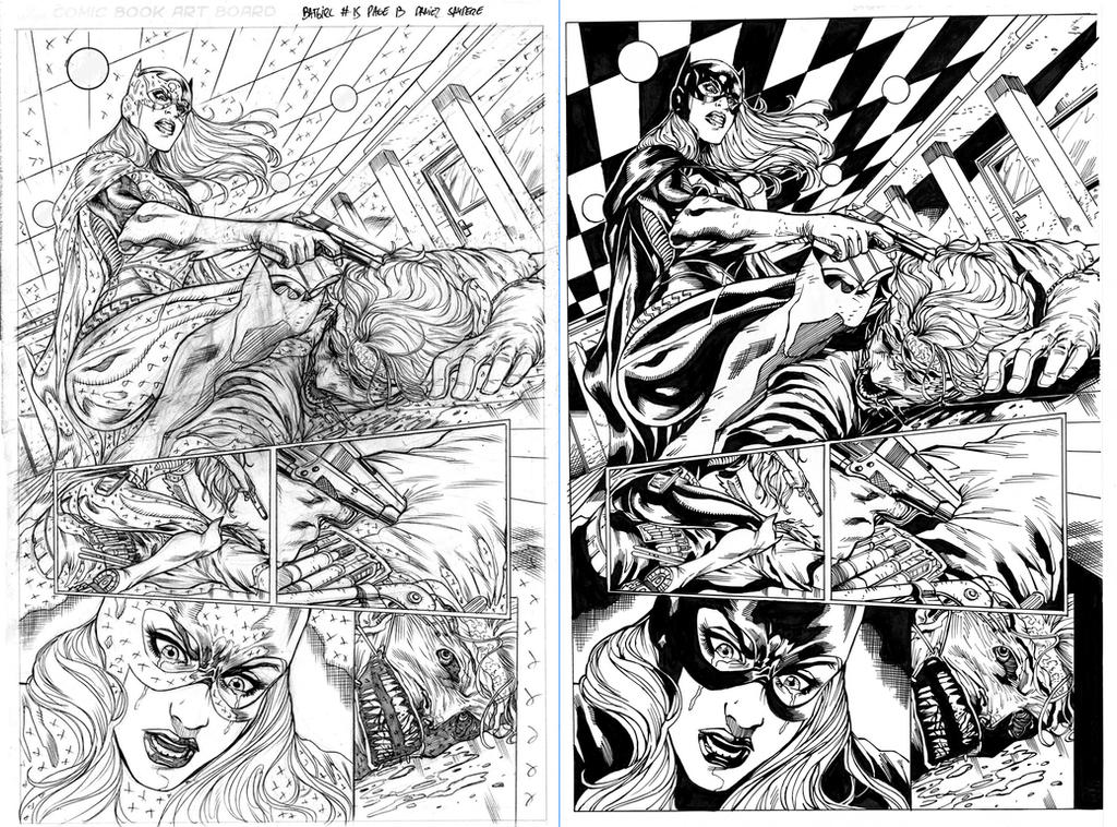 Batgirl pencils by D. Sampere, inks by U Curiel