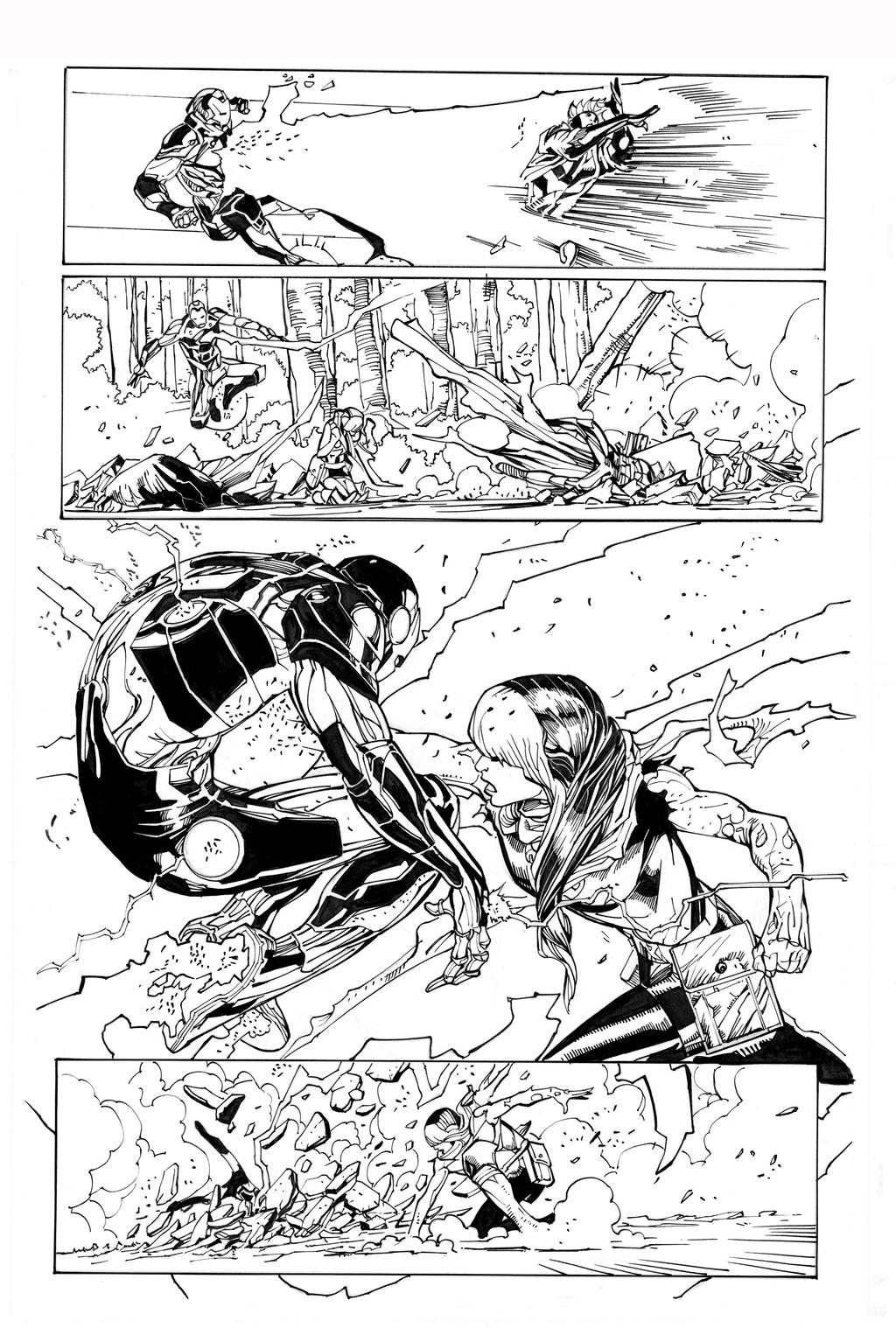 Rogue Vs Iron Man By Sadoval inks by Curiel