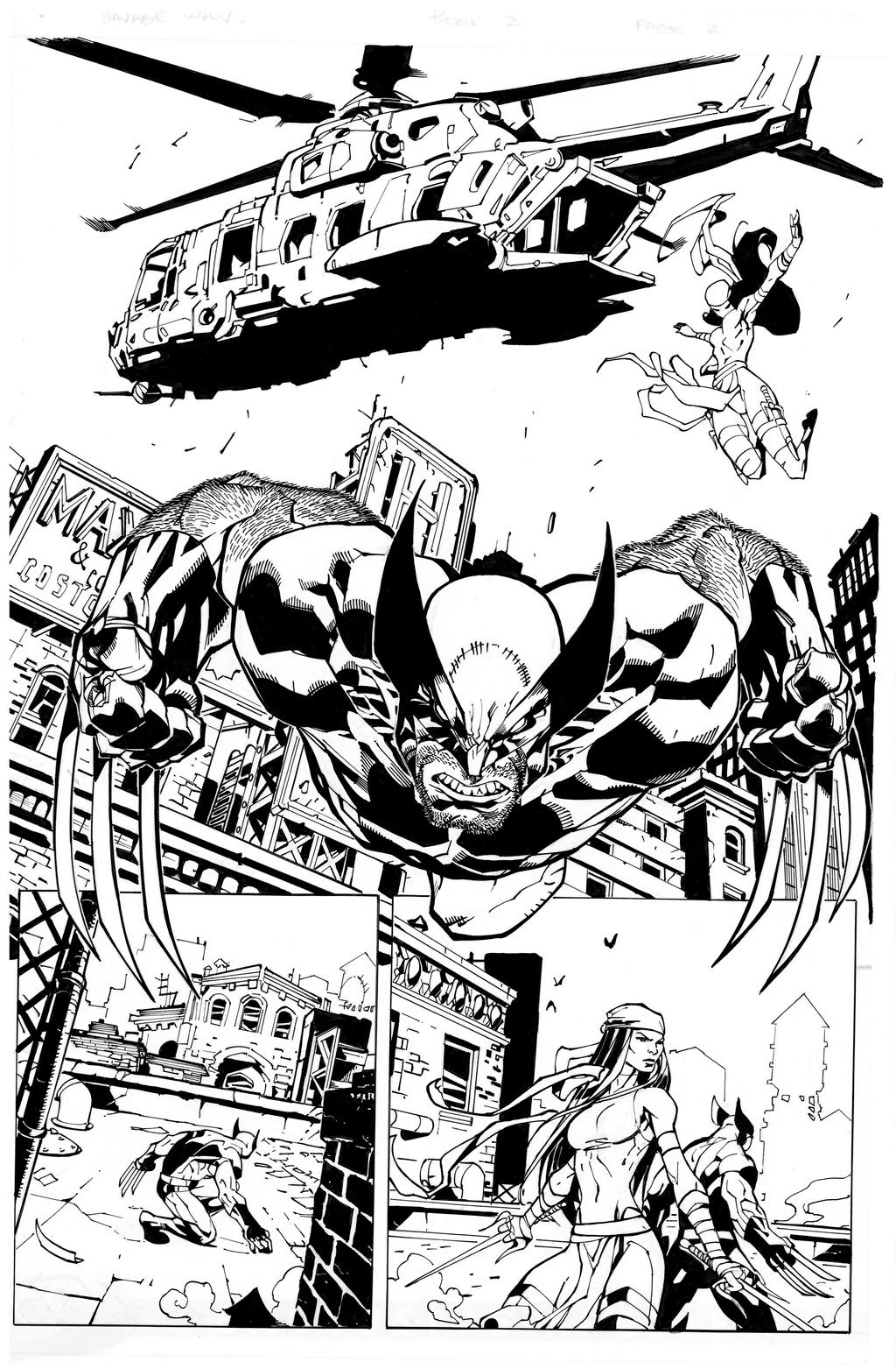 Wolverine And Elektra By Joe Mad inks by Curiel