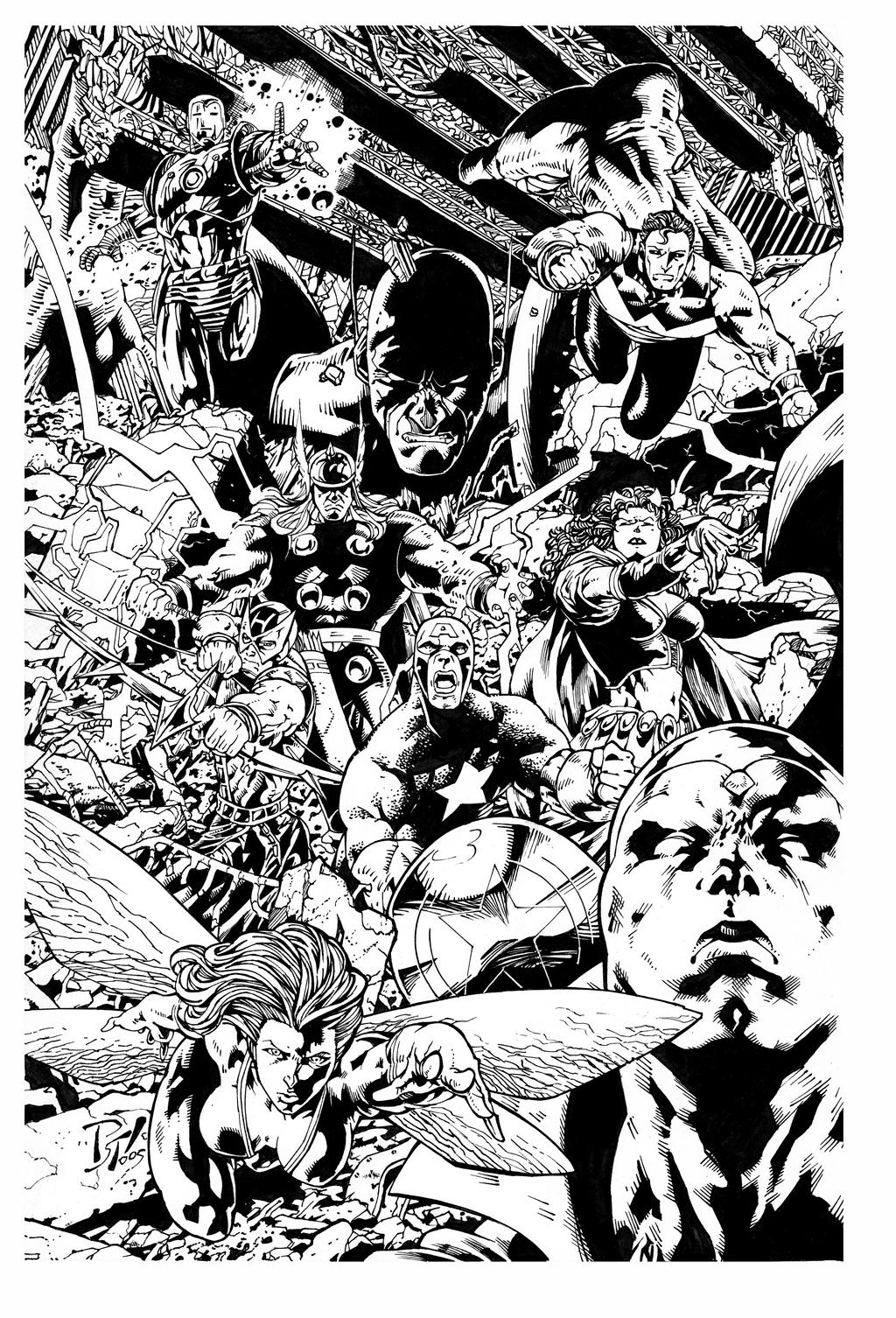 Avengers by P Tan, inks by Curiel