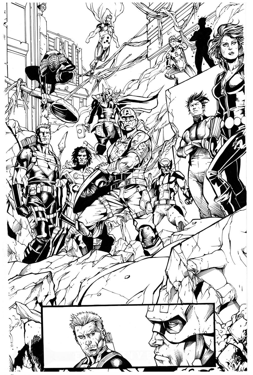 Avengers By Caselli inks by Curiel