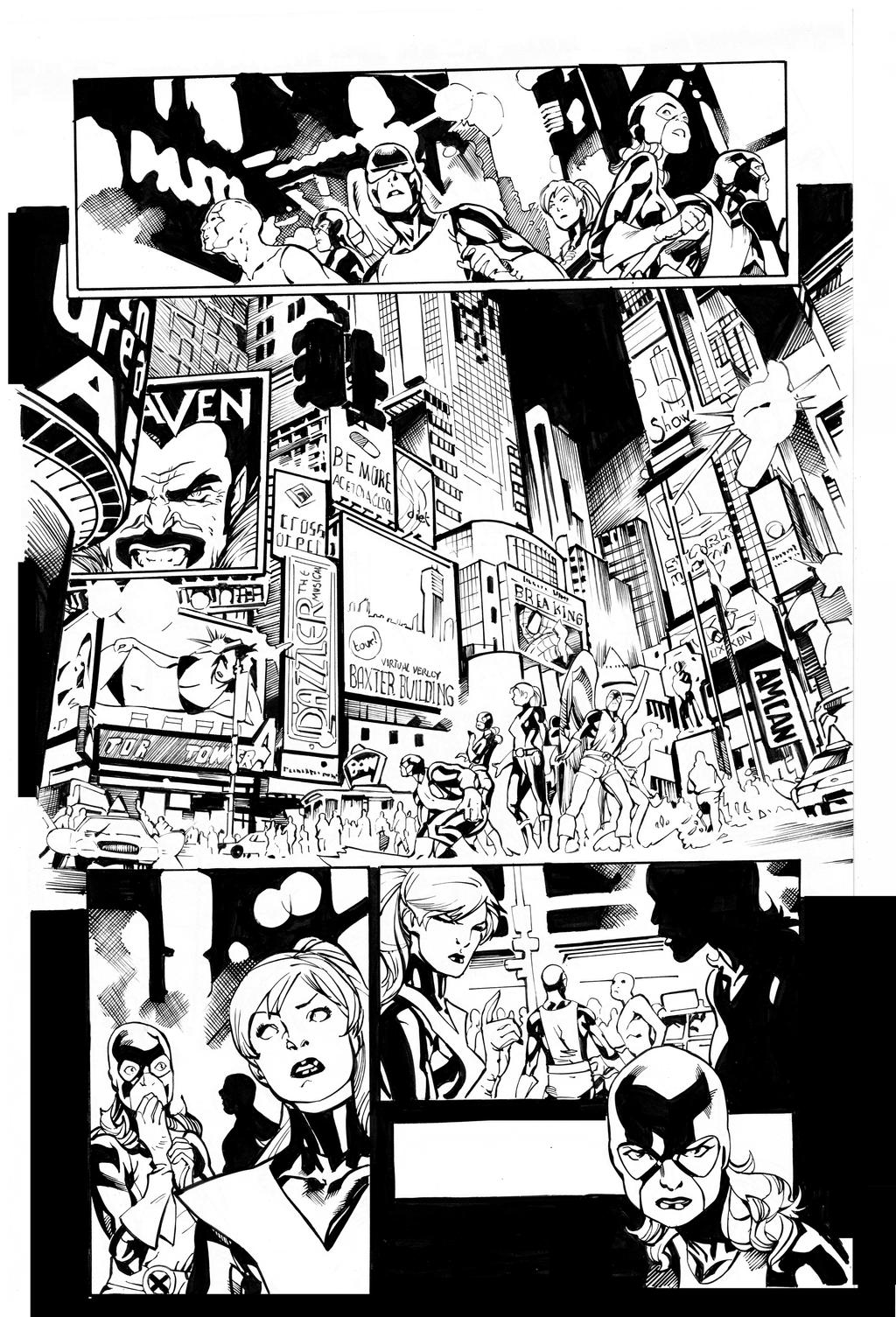 X-Men by Immonem, inks by Curiel