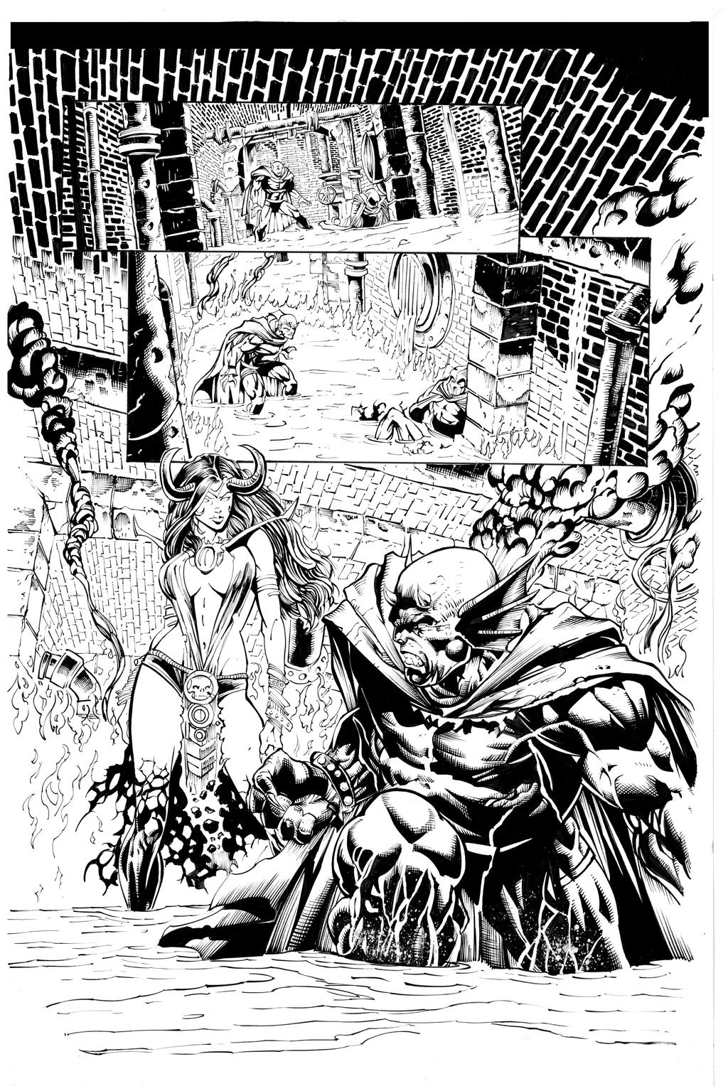 The Demon pencils Fabook, inks Curiel