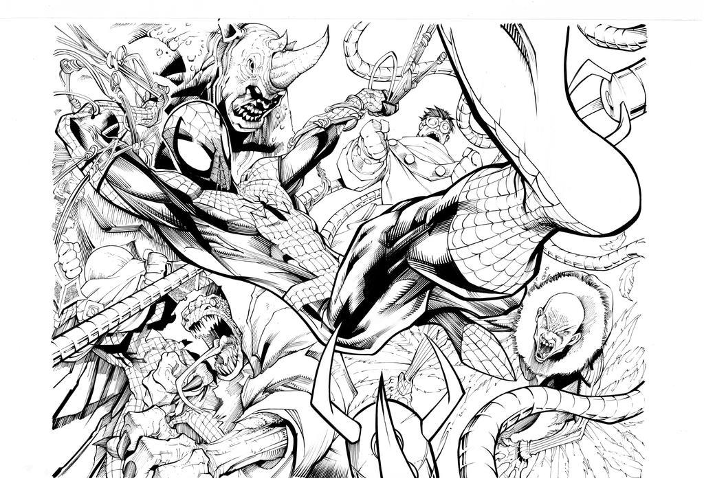 Spidey By Sandoval inks Curiel