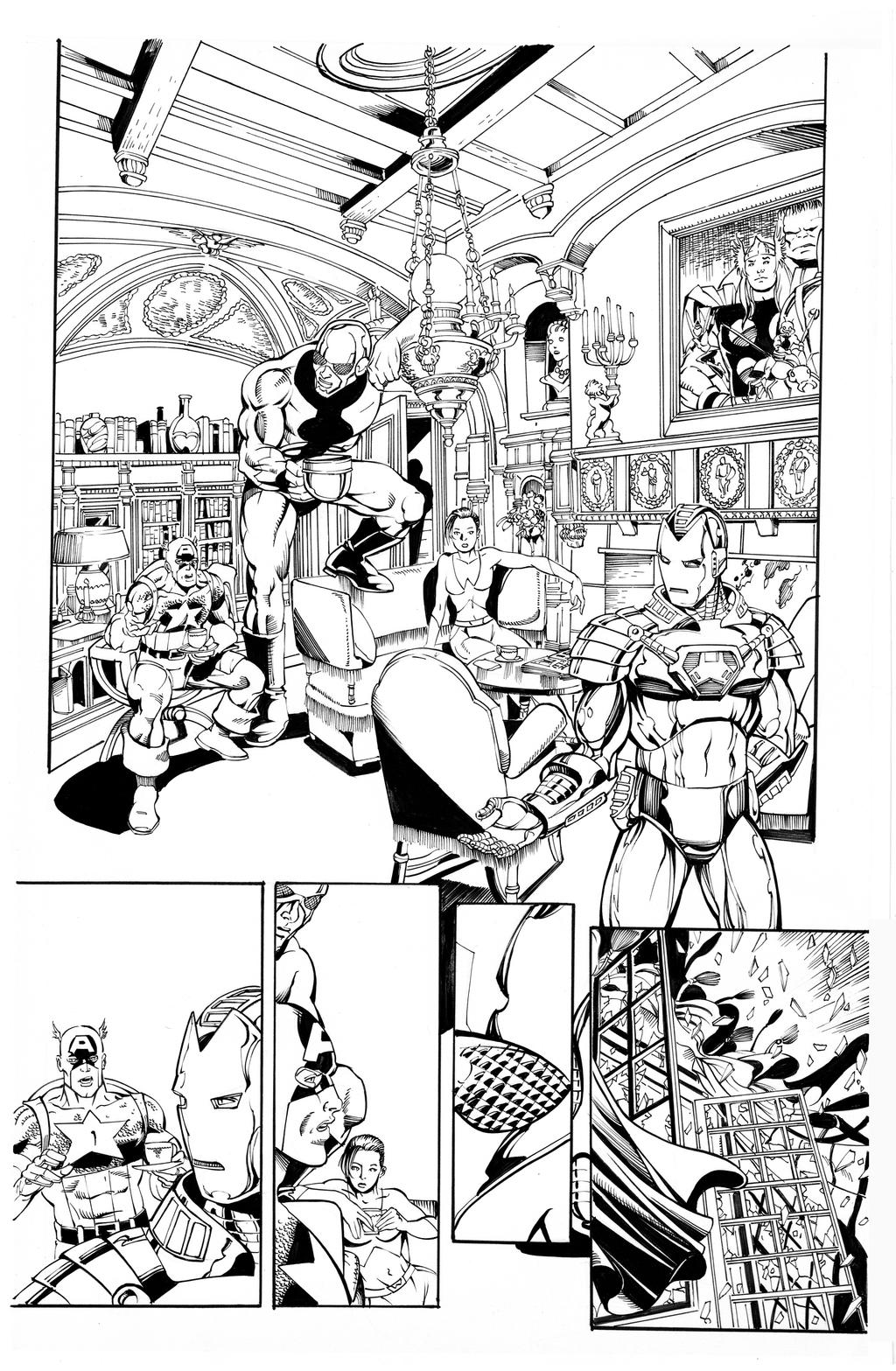 Avengers By Perez, inks by Curiel