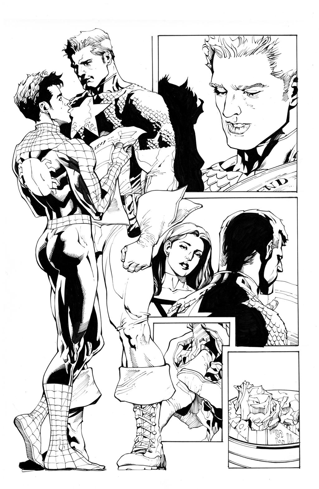Avengers By Leinil inks Curiel