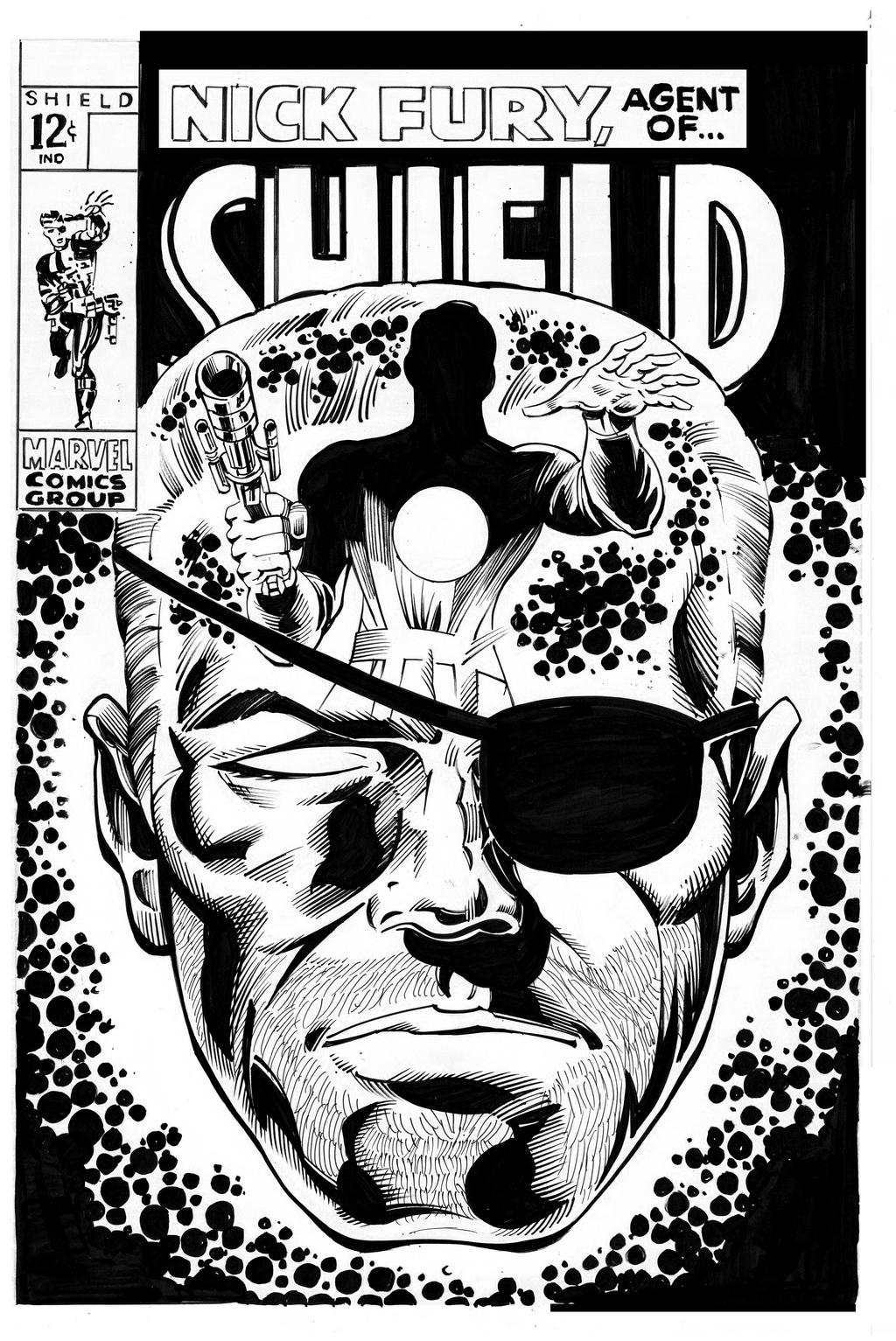nick fury by H. Trimple inks by Curiel