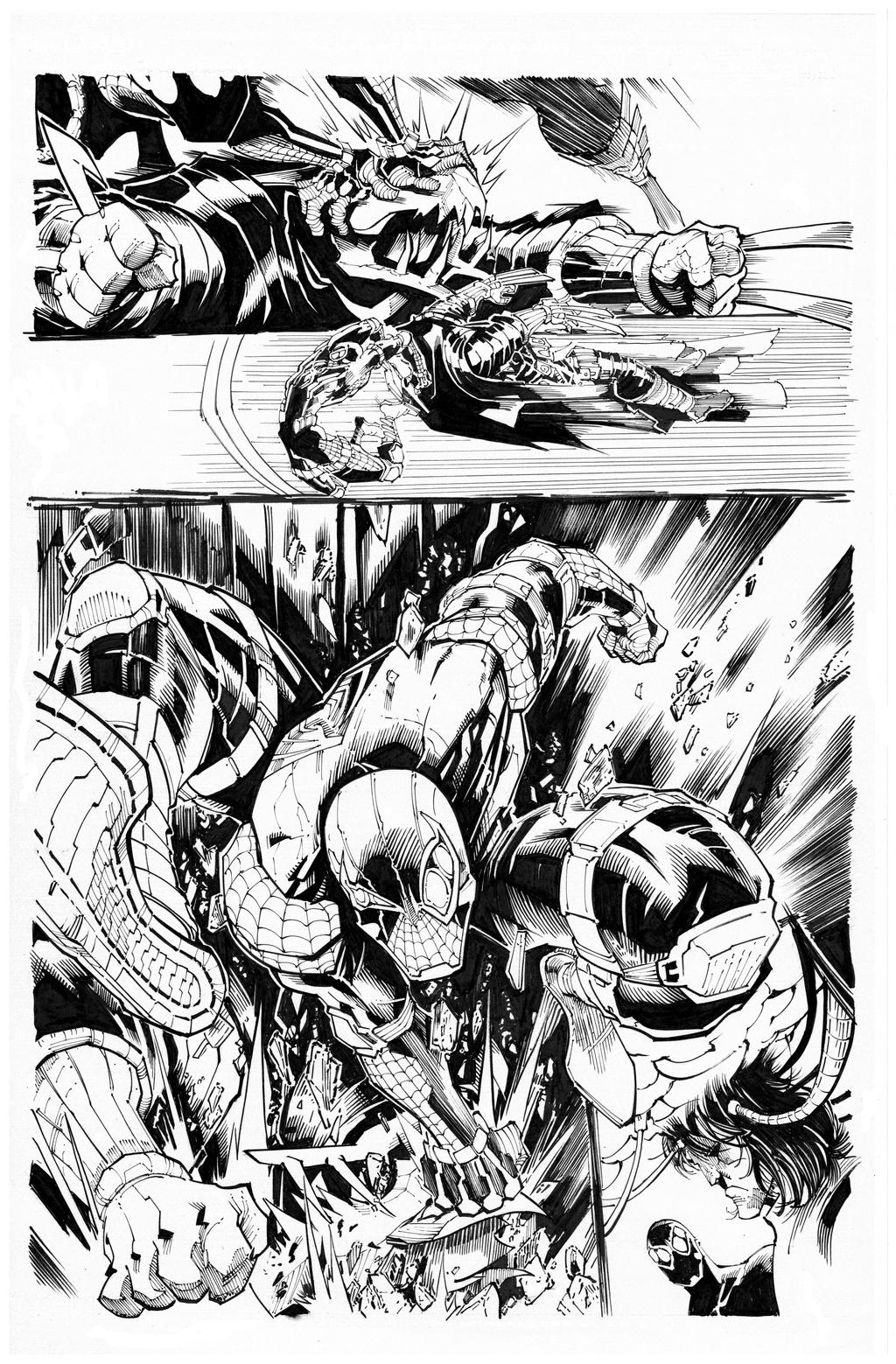 Savage Spiderman By Sandoval inks by Curiel