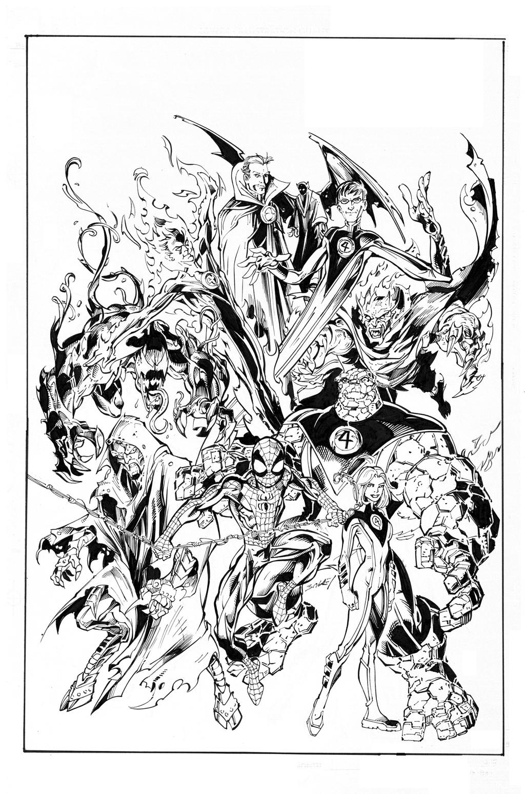 Ultimates By Mark Bagley inks by Curiel