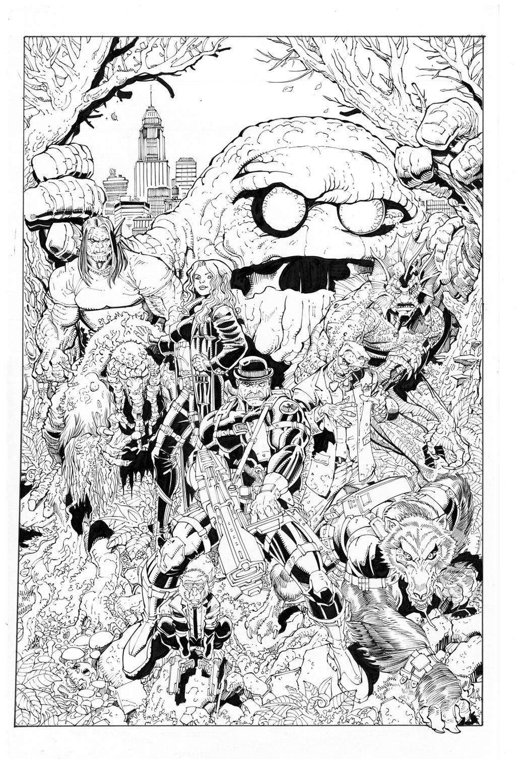marvel monsters by Arthur Adams inks by Curiel
