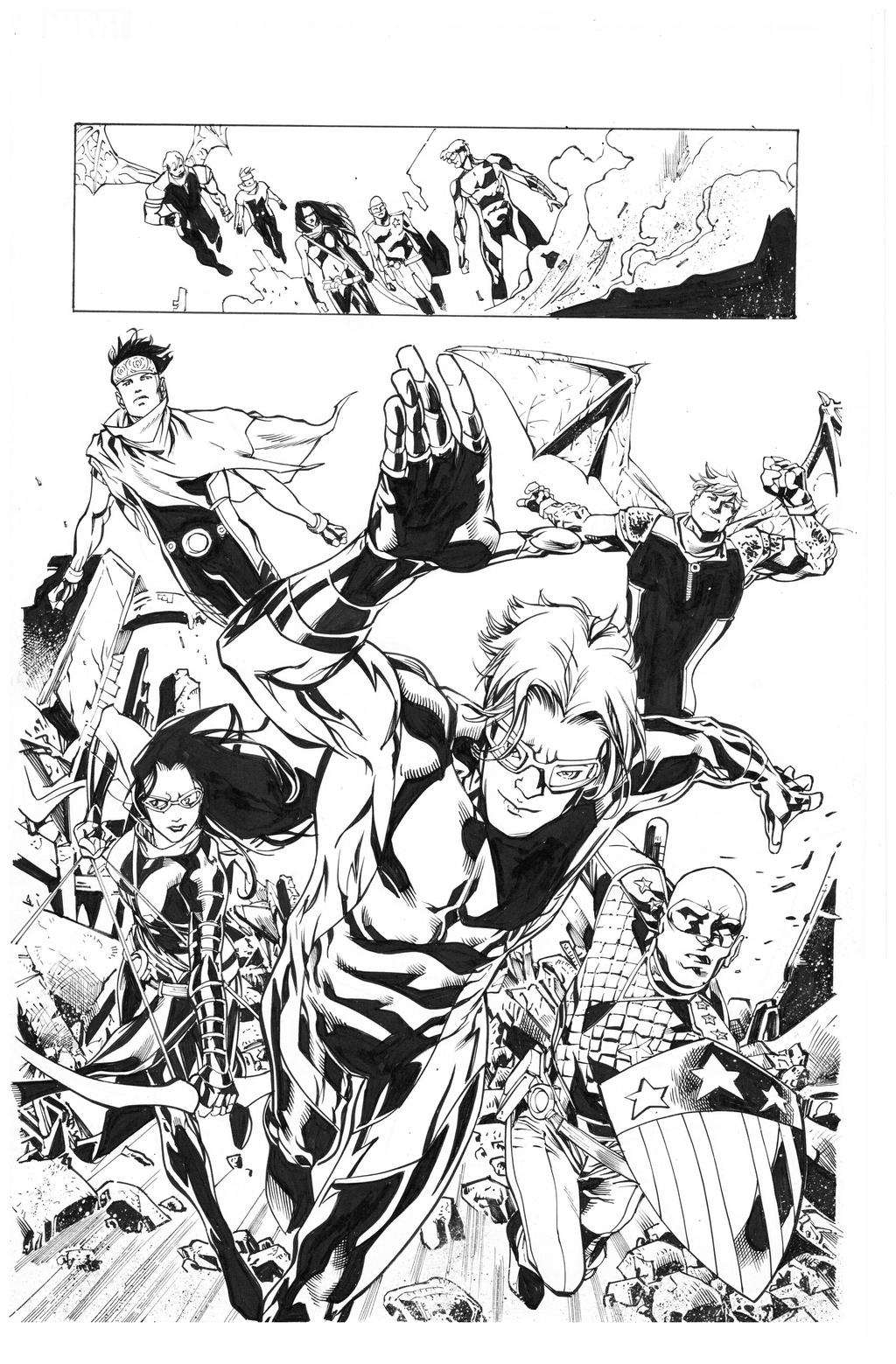 Young Avengers By Mahmud Asrar inks by Curiel